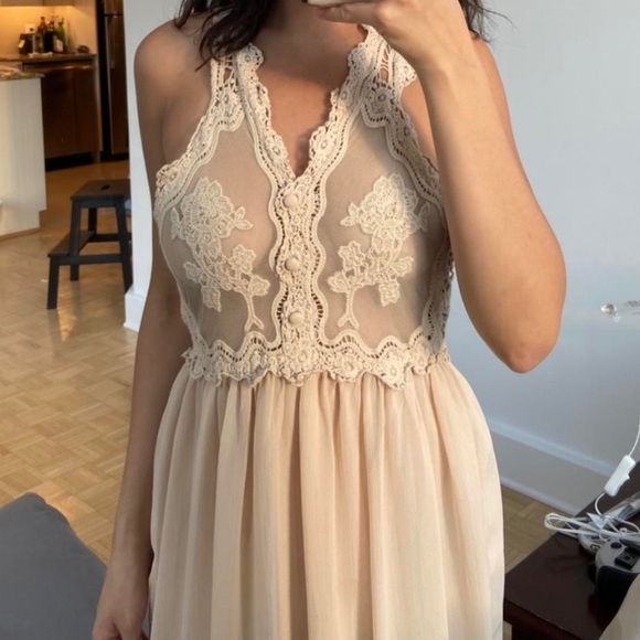 Beautiful vintage boho cream dress - Picture 2 of 4